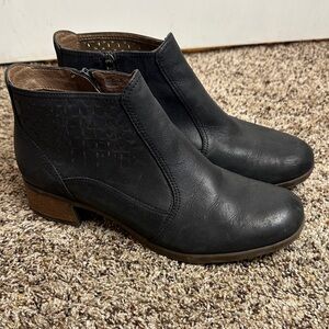 Dansko Black Leather Ankle Booties